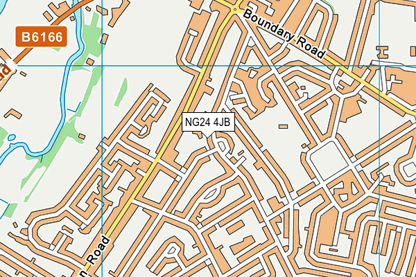 NG24 4JB map - OS VectorMap District (Ordnance Survey)