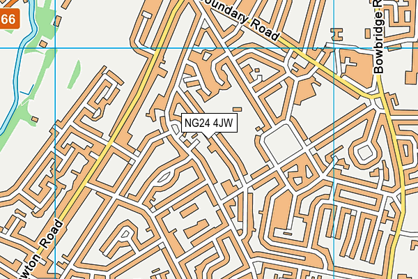 NG24 4JW map - OS VectorMap District (Ordnance Survey)