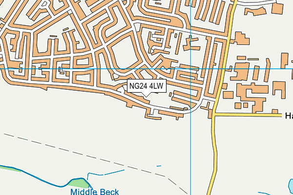 NG24 4LW map - OS VectorMap District (Ordnance Survey)