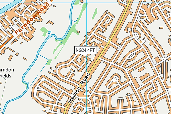 NG24 4PT map - OS VectorMap District (Ordnance Survey)