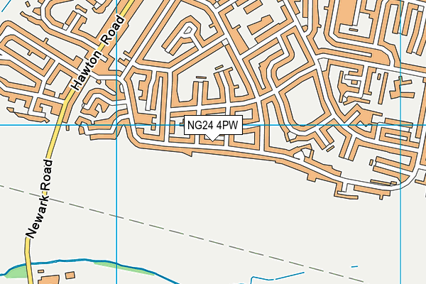 NG24 4PW map - OS VectorMap District (Ordnance Survey)