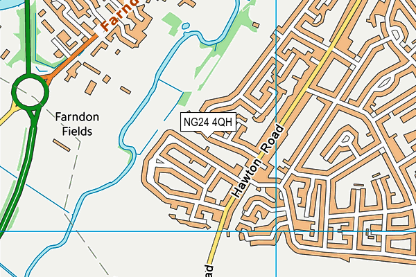 NG24 4QH map - OS VectorMap District (Ordnance Survey)