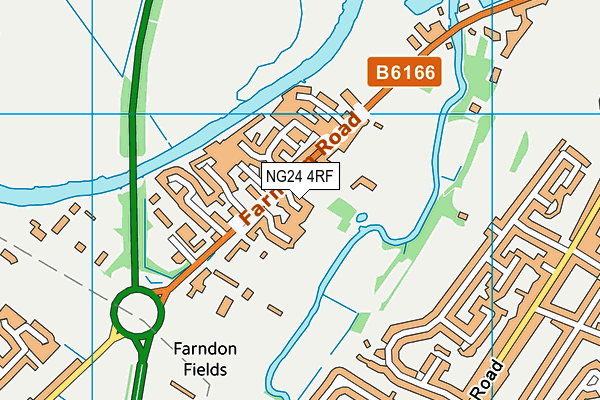 NG24 4RF map - OS VectorMap District (Ordnance Survey)