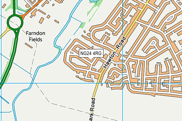 NG24 4RG map - OS VectorMap District (Ordnance Survey)