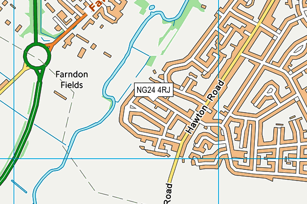 NG24 4RJ map - OS VectorMap District (Ordnance Survey)