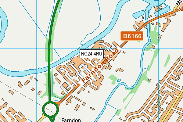 NG24 4RU map - OS VectorMap District (Ordnance Survey)