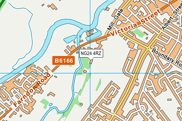 NG24 4RZ map - OS VectorMap District (Ordnance Survey)