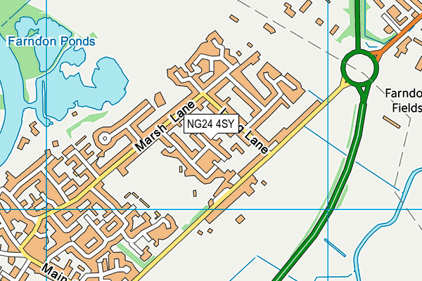 NG24 4SY map - OS VectorMap District (Ordnance Survey)