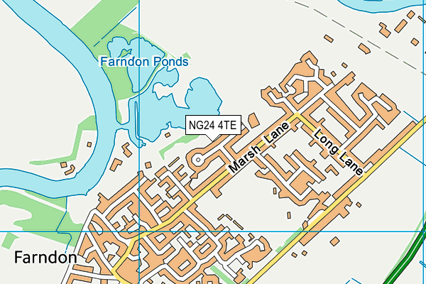 NG24 4TE map - OS VectorMap District (Ordnance Survey)