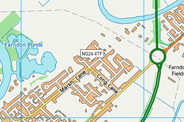 NG24 4TF map - OS VectorMap District (Ordnance Survey)