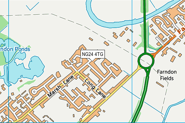 NG24 4TG map - OS VectorMap District (Ordnance Survey)