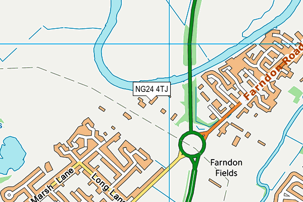 NG24 4TJ map - OS VectorMap District (Ordnance Survey)