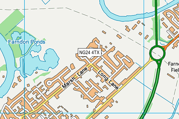 NG24 4TX map - OS VectorMap District (Ordnance Survey)