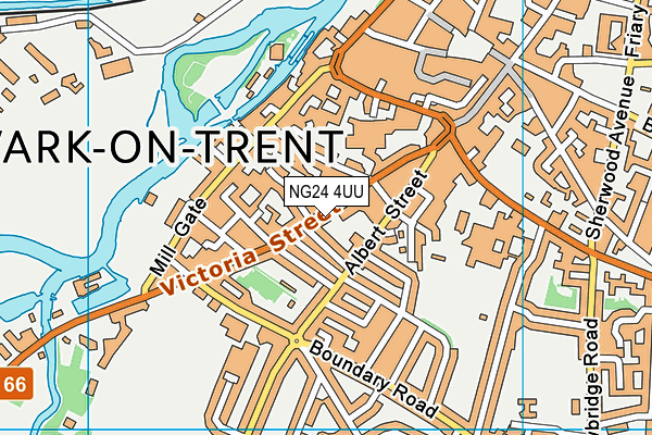 NG24 4UU map - OS VectorMap District (Ordnance Survey)