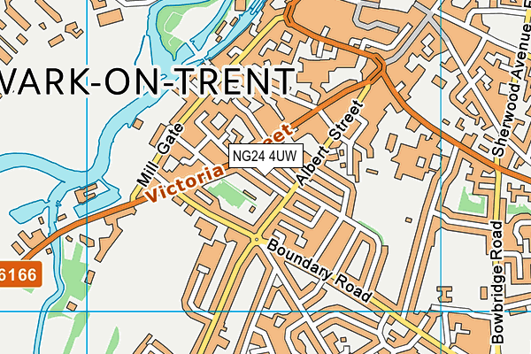 NG24 4UW map - OS VectorMap District (Ordnance Survey)