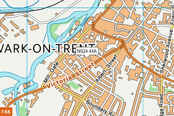 NG24 4XA map - OS VectorMap District (Ordnance Survey)