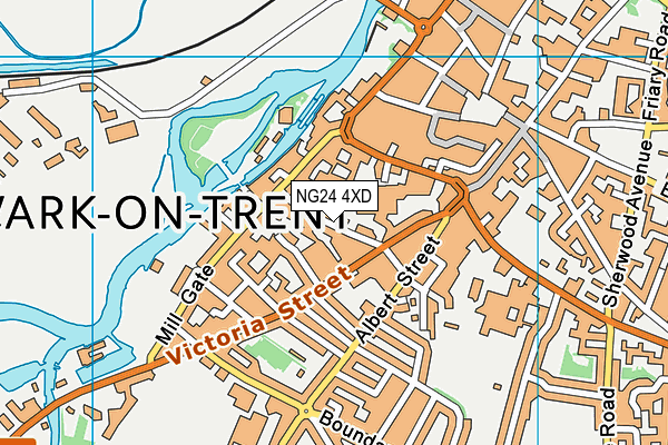 NG24 4XD map - OS VectorMap District (Ordnance Survey)
