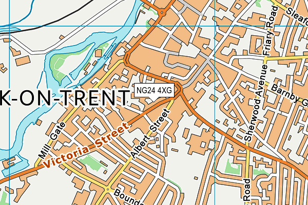 NG24 4XG map - OS VectorMap District (Ordnance Survey)