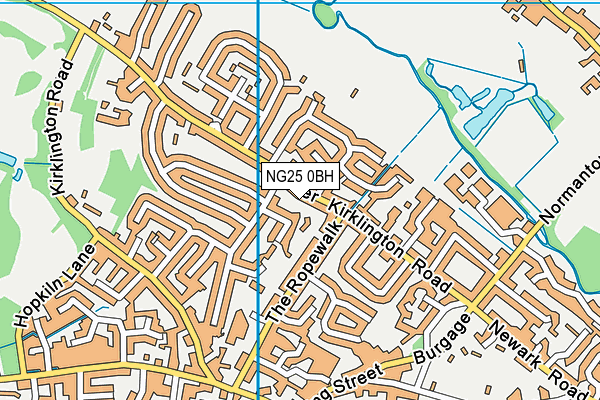 NG25 0BH map - OS VectorMap District (Ordnance Survey)
