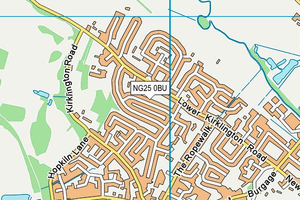 NG25 0BU map - OS VectorMap District (Ordnance Survey)