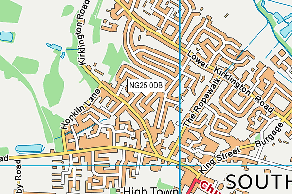 NG25 0DB map - OS VectorMap District (Ordnance Survey)