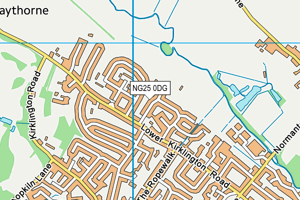 NG25 0DG map - OS VectorMap District (Ordnance Survey)