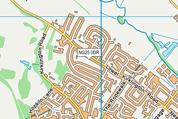 NG25 0DR map - OS VectorMap District (Ordnance Survey)