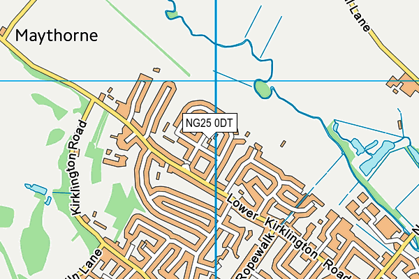 NG25 0DT map - OS VectorMap District (Ordnance Survey)