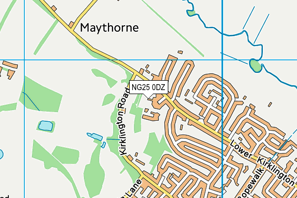 NG25 0DZ map - OS VectorMap District (Ordnance Survey)