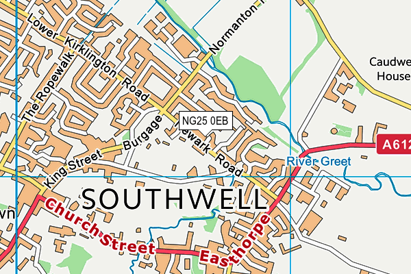 NG25 0EB map - OS VectorMap District (Ordnance Survey)