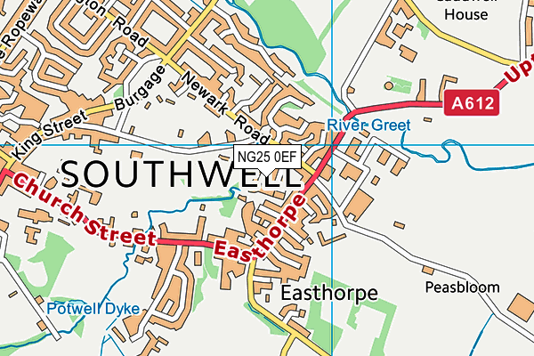 NG25 0EF map - OS VectorMap District (Ordnance Survey)