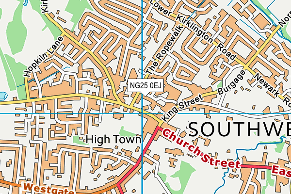 NG25 0EJ map - OS VectorMap District (Ordnance Survey)