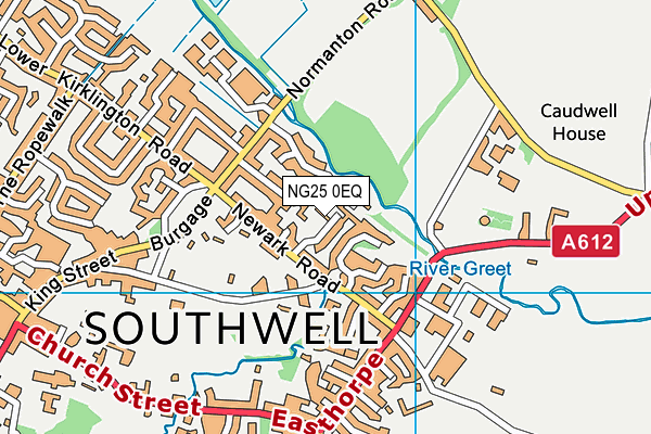 NG25 0EQ map - OS VectorMap District (Ordnance Survey)