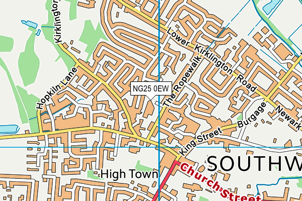 NG25 0EW map - OS VectorMap District (Ordnance Survey)