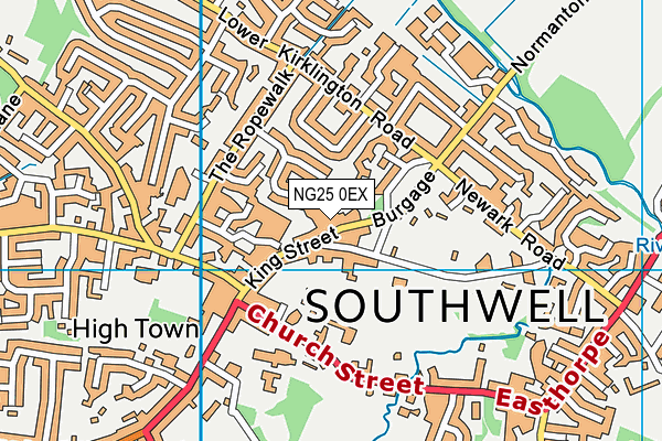 NG25 0EX map - OS VectorMap District (Ordnance Survey)