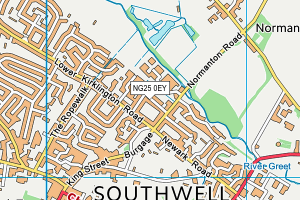 NG25 0EY map - OS VectorMap District (Ordnance Survey)