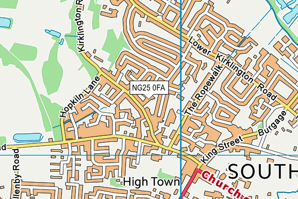 NG25 0FA map - OS VectorMap District (Ordnance Survey)