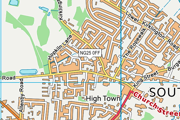 NG25 0FF map - OS VectorMap District (Ordnance Survey)