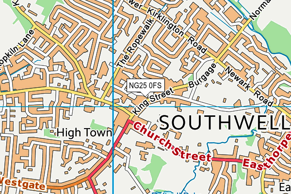 NG25 0FS map - OS VectorMap District (Ordnance Survey)