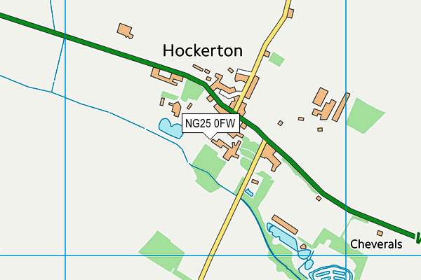 NG25 0FW map - OS VectorMap District (Ordnance Survey)