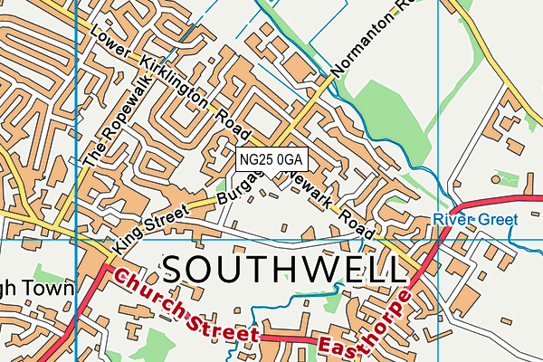 NG25 0GA map - OS VectorMap District (Ordnance Survey)