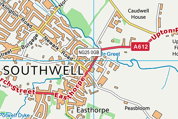 NG25 0GB map - OS VectorMap District (Ordnance Survey)