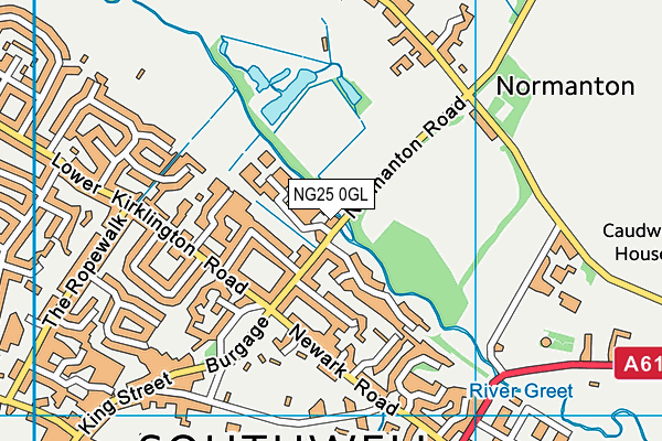 NG25 0GL map - OS VectorMap District (Ordnance Survey)