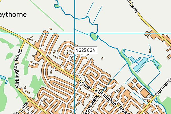 NG25 0GN map - OS VectorMap District (Ordnance Survey)