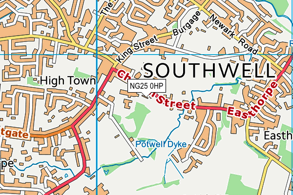 NG25 0HP map - OS VectorMap District (Ordnance Survey)