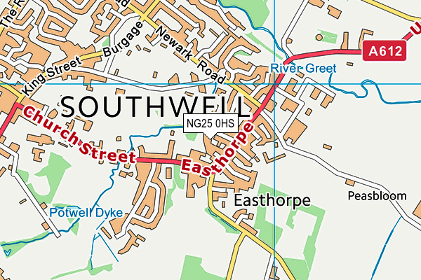 NG25 0HS map - OS VectorMap District (Ordnance Survey)