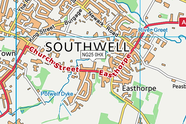 NG25 0HX map - OS VectorMap District (Ordnance Survey)