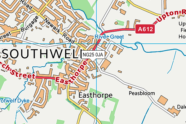 NG25 0JA map - OS VectorMap District (Ordnance Survey)