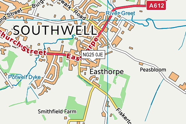 NG25 0JE map - OS VectorMap District (Ordnance Survey)