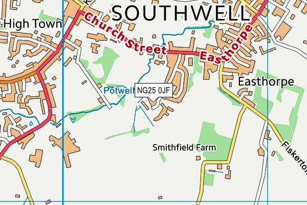 NG25 0JF map - OS VectorMap District (Ordnance Survey)